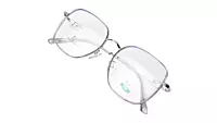 Soigné Unisex Oversized Square Spectacle Frame.Gray&Silver