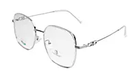 Soigné Unisex Oversized Square Spectacle Frame.Silver Color