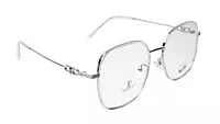 Soigné Unisex Oversized Square Spectacle Frame.Silver Color