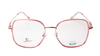 Soigné Female Oversized Square Spectacle Frame.Clear Pink&Rose Gold
