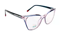 Soigné Female Medium Cat Eye Spectacle Frame.Clear Pink&Blue