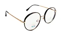 Soigné Unisex Medium Round Spectacle Frame.Black&Gold Color
