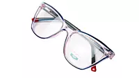 Soigné Female Medium Cat Eye Spectacle Frame.Clear Pink&Blue