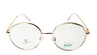 Soigné Unisex Medium Round Spectacle Frame.Clear&Gold