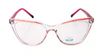 Soigné Female Medium Cat Eye Spectacle Frame.Transparent&Red Rim