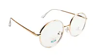Soigné Unisex Medium Round Spectacle Frame.Clear&Gold