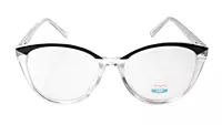 Soigné Female Oversized Cat Eye Spectacle Frame.Transparent&Black Color