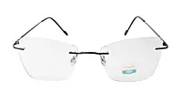 Soigné Female Medium Rimless Cat Eye Spectacle Frame.Black Color