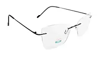 Soigné Female Medium Rimless Cat Eye Spectacle Frame.Black Color