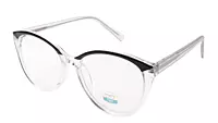 Soigné Female Oversized Cat Eye Spectacle Frame.Transparent&Black Color