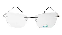 Soigné Female Medium Rimless Cat Eye Spectacle Frame.Silver Color