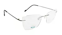 Soigné Female Medium Rimless Cat Eye Spectacle Frame.Silver Color