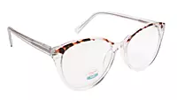 Soigné Female Oversized Cat Eye Spectacle Frame.Transparent&Tortoise Print