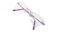 Soigné Female Medium Rimless Cat Eye Spectacle Frame.Purple Color