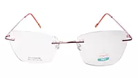 Soigné Female Medium Rimless Cat Eye Spectacle Frame.Pink Color