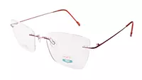 Soigné Female Medium Rimless Cat Eye Spectacle Frame.Pink Color