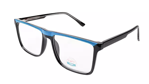 Soigné Unisex Medium Full Rim Rectangular Spectacle Frame.Black&Blue
