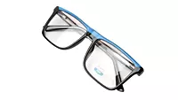 Soigné Unisex Medium Full Rim Rectangular Spectacle Frame.Black&Blue