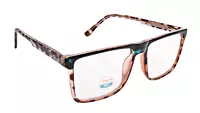 Soigné Unisex Medium Full Rim Rectangular Spectacle Frame.Tortoise Print&Green