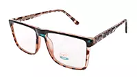 Soigné Unisex Medium Full Rim Rectangular Spectacle Frame.Tortoise Print&Green