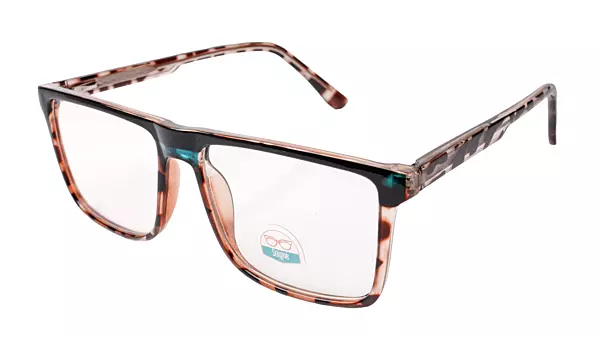Soigné Unisex Medium Full Rim Rectangular Spectacle Frame.Tortoise Print&Green