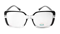 Soigné Unisex Oversized Square Spectacle Frame.Transparent&Black Color