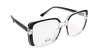 Soigné Unisex Oversized Square Spectacle Frame.Transparent&Black Color