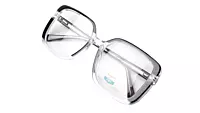 Soigné Unisex Oversized Square Spectacle Frame.Transparent&Black Color
