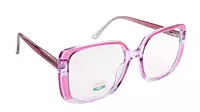 Soigné Female Oversized Square Spectacle Frame.Clear Purple&Transparent