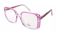 Soigné Female Oversized Square Spectacle Frame.Clear Purple&Transparent