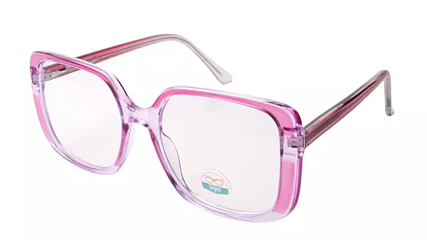 Soigné Female Oversized Square Spectacle Frame.Clear Purple&Transparent