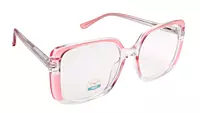 Soigné Female Oversized Square Spectacle Frame.Clear Pink&Transparent