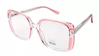 Soigné Female Oversized Square Spectacle Frame.Clear Pink&Transparent