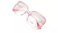 Soigné Female Oversized Square Spectacle Frame.Clear Pink&Transparent
