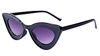 Soigné Female Large Cateye Sunglass.Glossy Black Frame