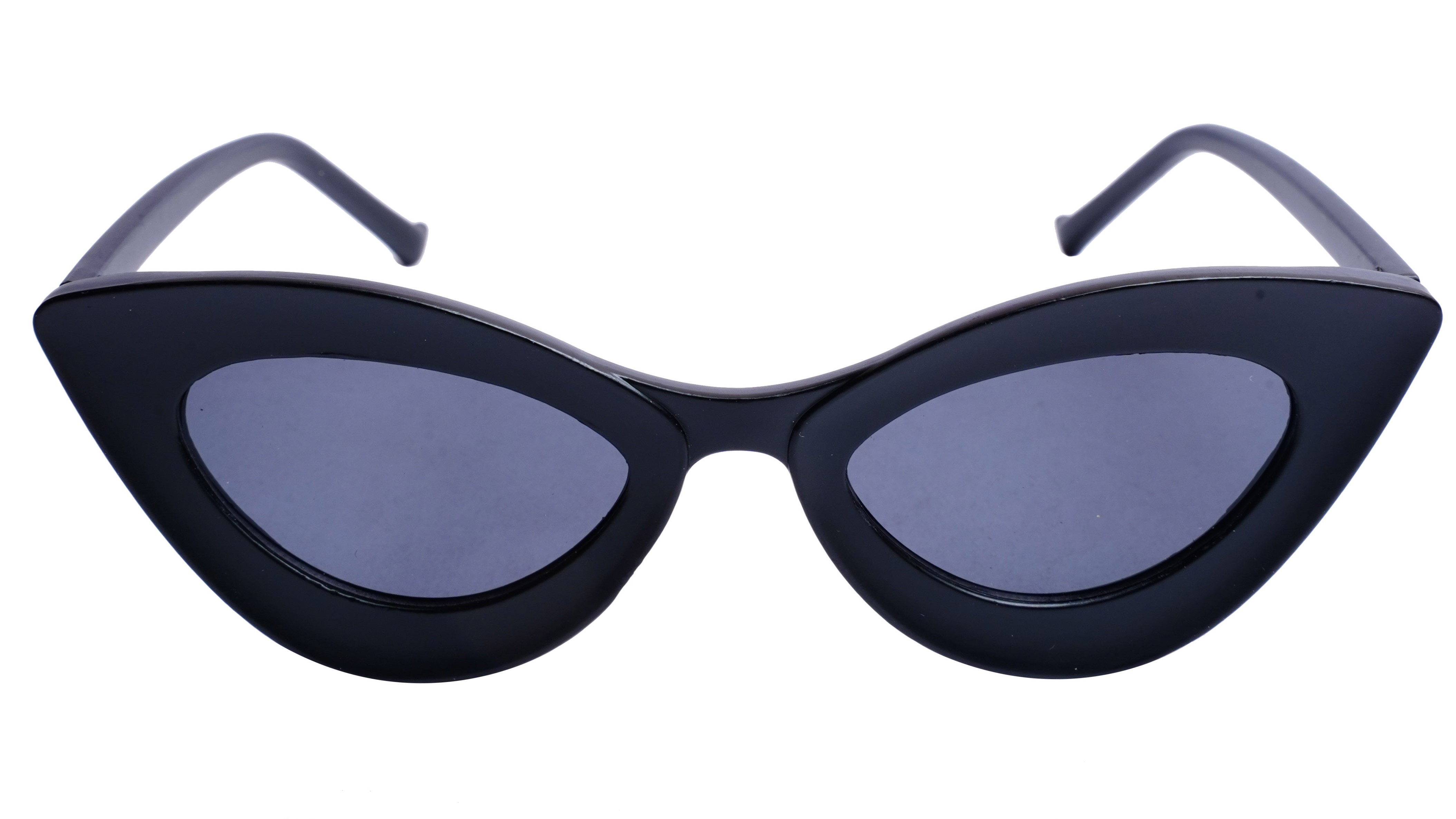 Soigné Female Large Cateye Sunglass.Matte Black Frame