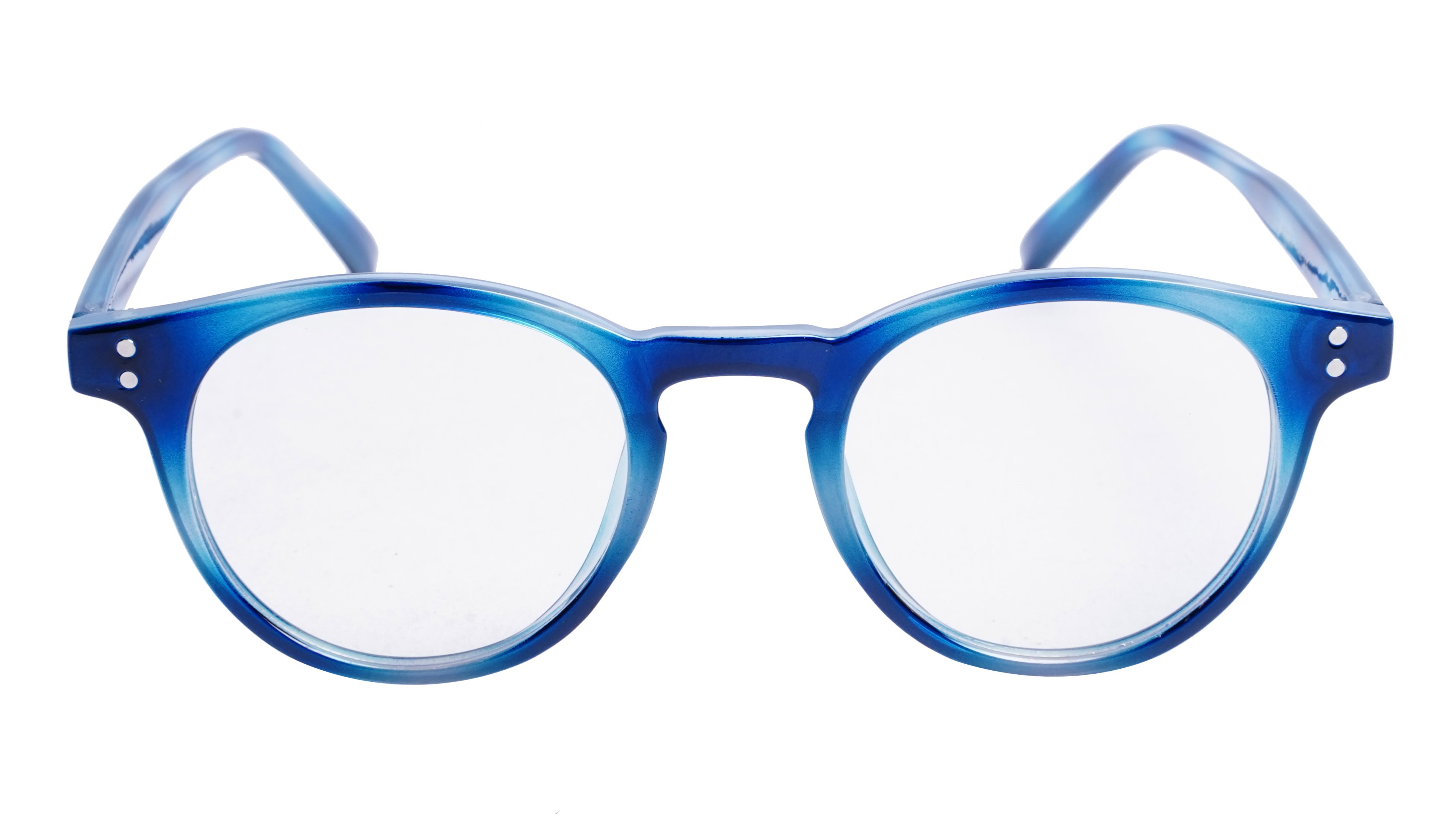 Soigné Unisex Medium Round Spectacle Frame.Light&Dark Blue