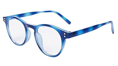 Soigné Unisex Medium Round Spectacle Frame.Light&Dark Blue
