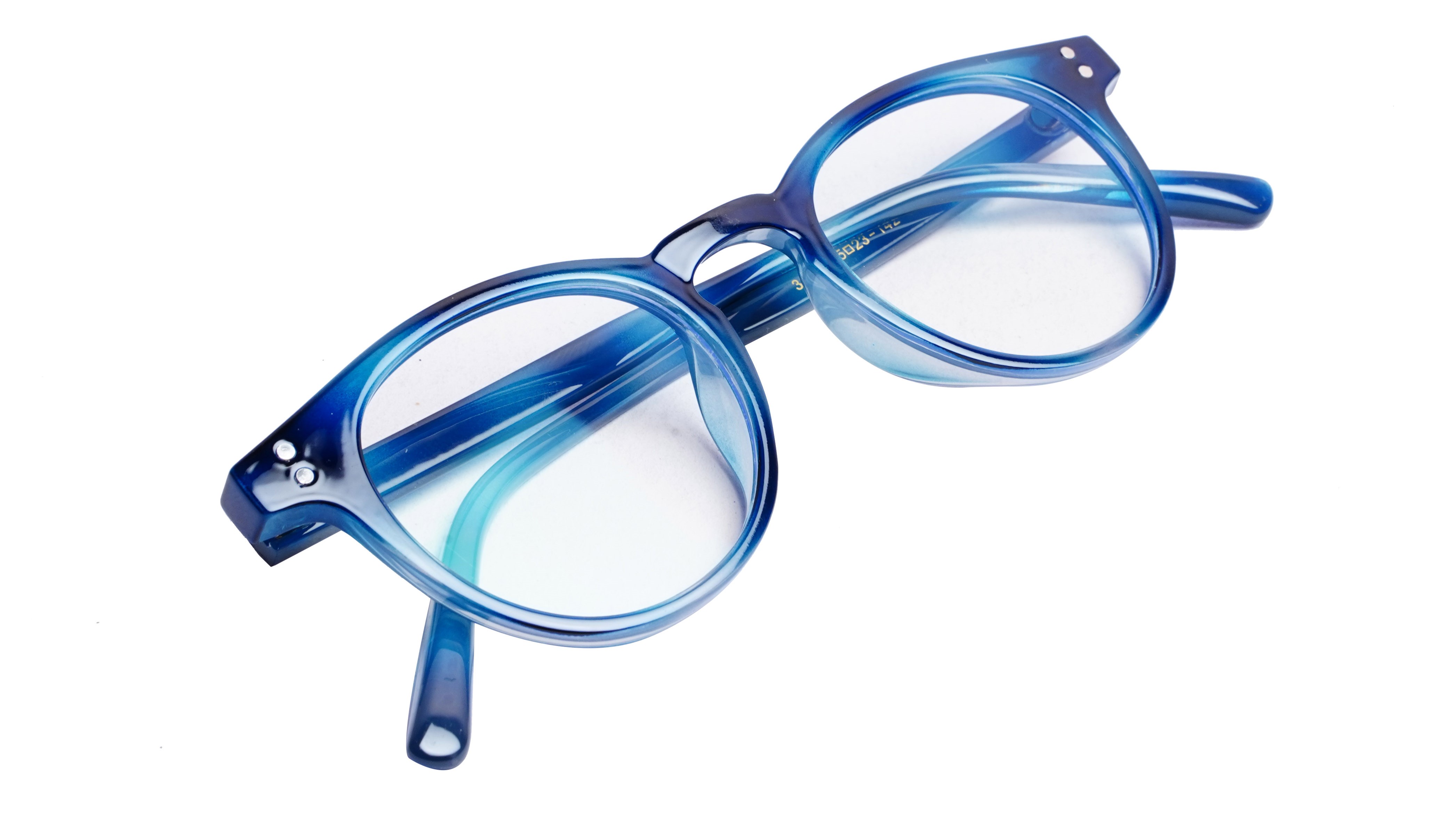 Soigné Unisex Medium Round Spectacle Frame.Light&Dark Blue