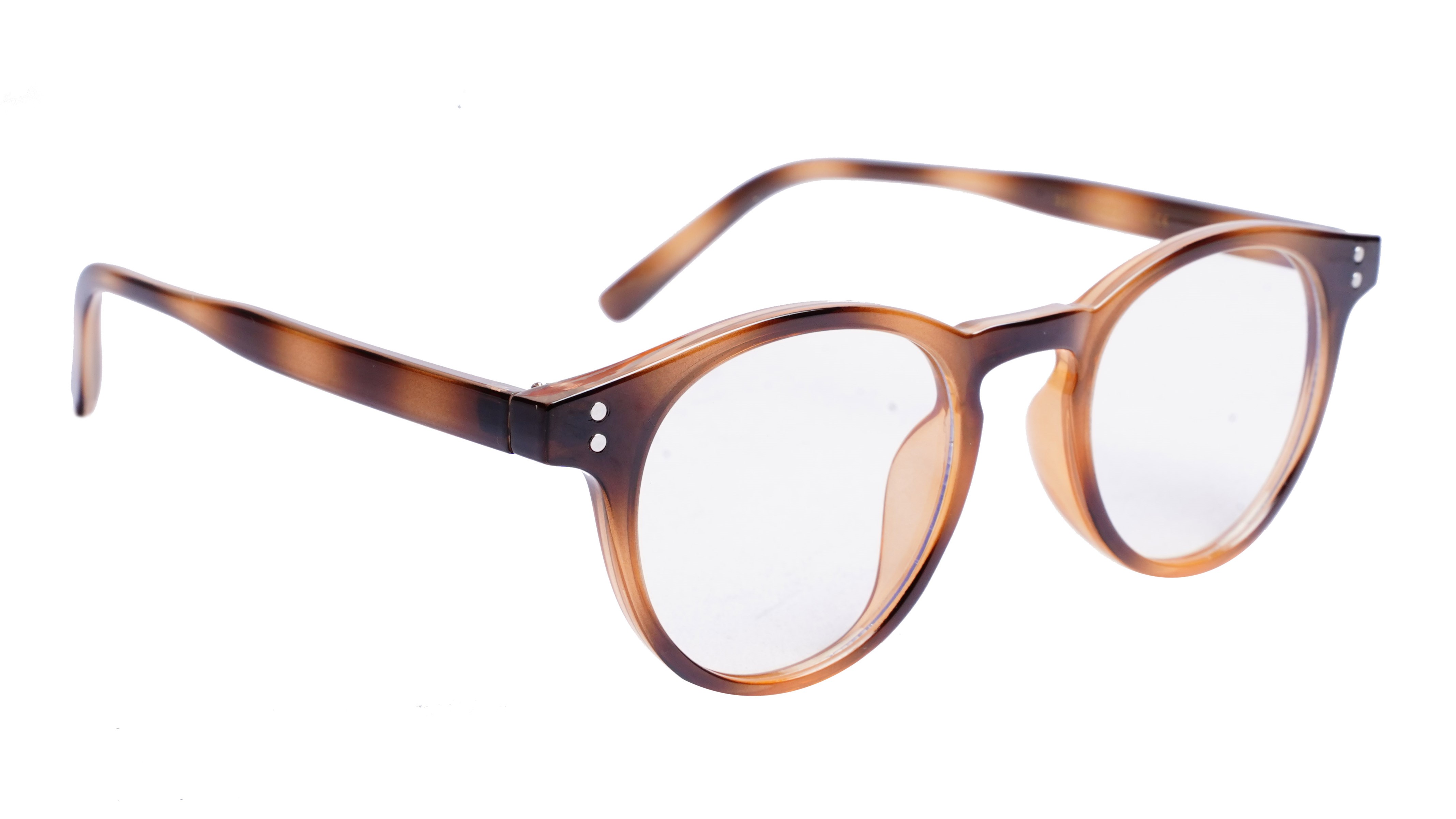 Soigné Unisex Medium Round Spectacle Frame.Light&Dark Brown