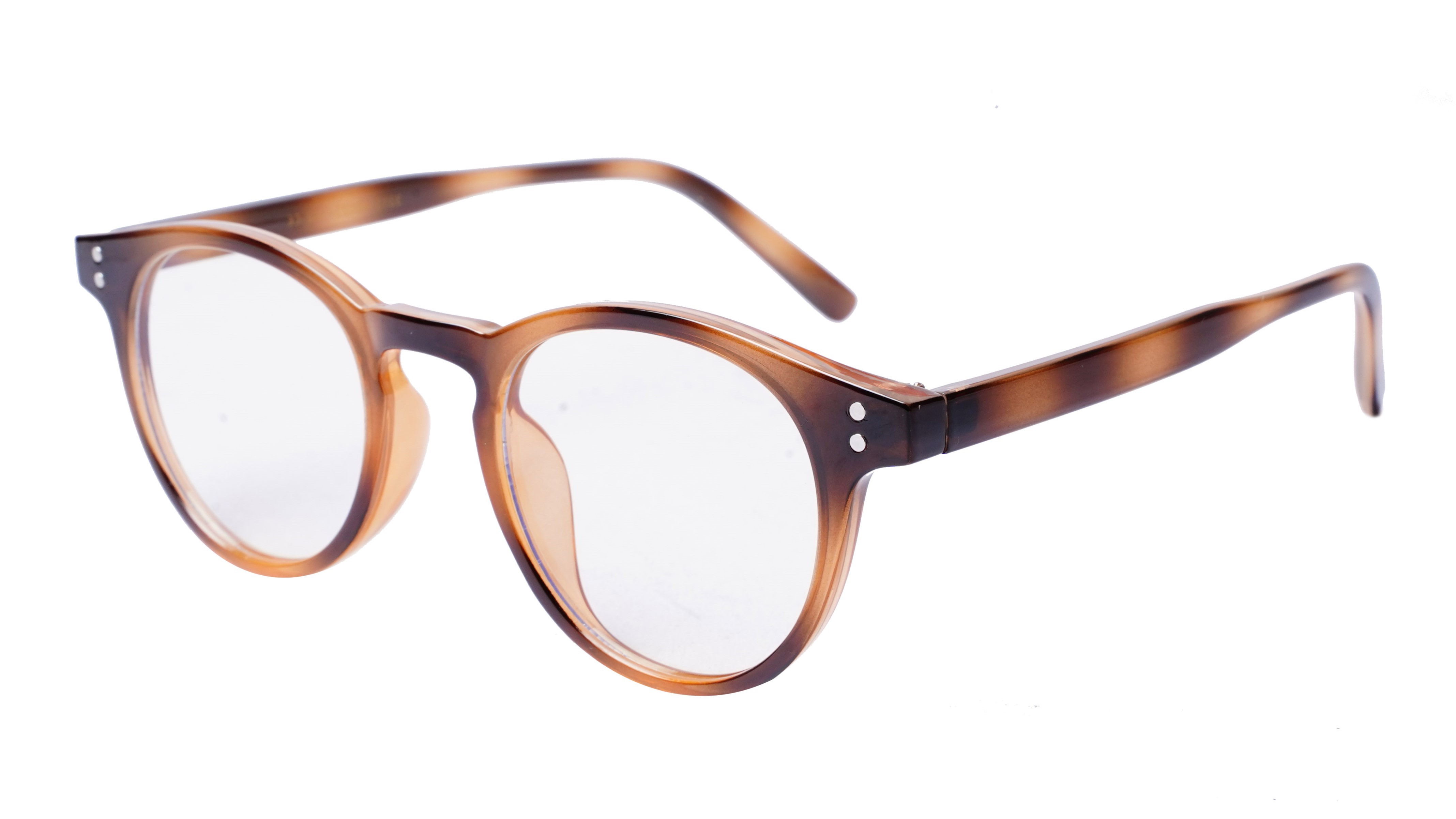 Soigné Unisex Medium Round Spectacle Frame.Light&Dark Brown