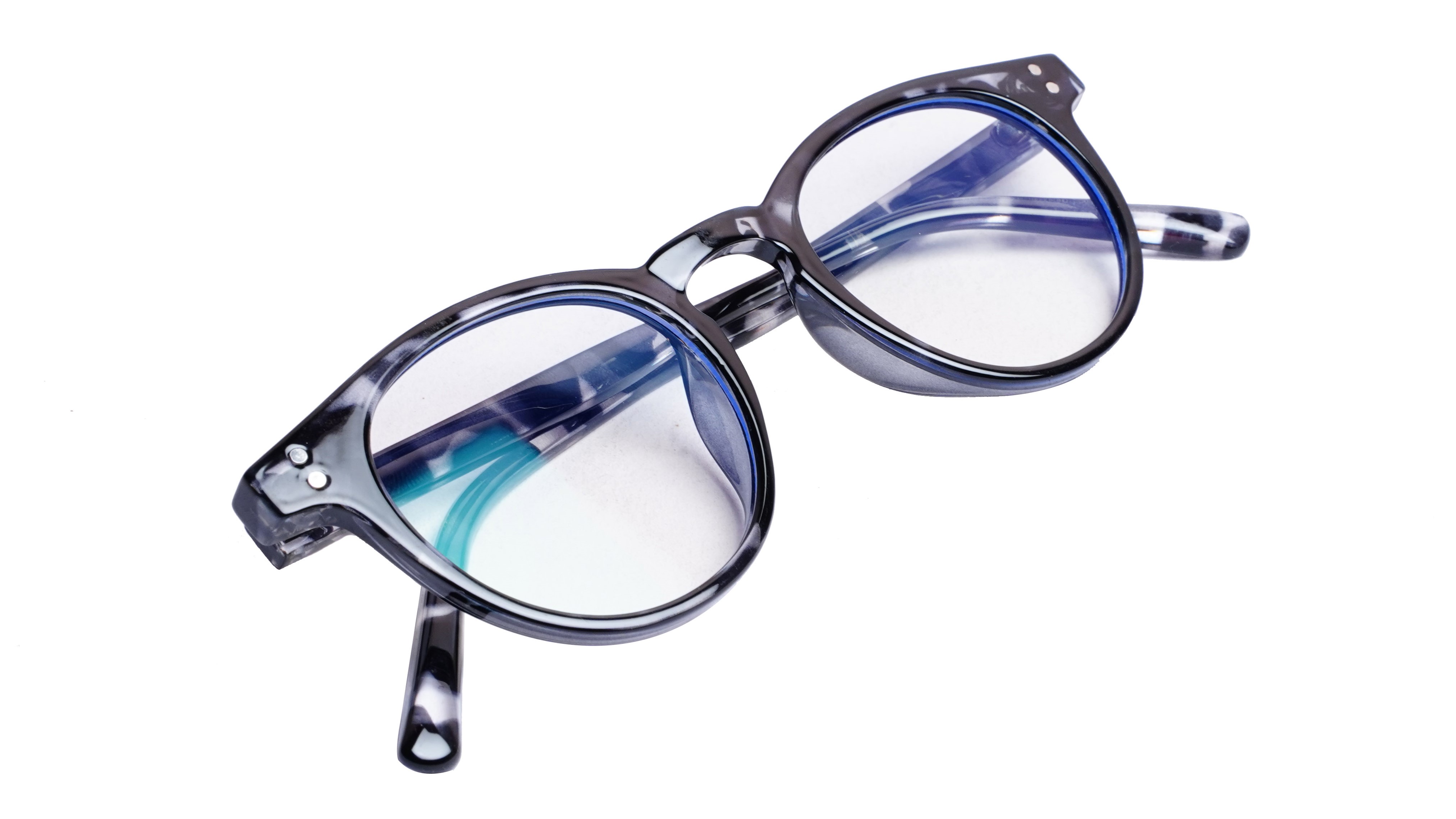 Soigné Unisex Medium Round Spectacle Frame.Black&Transparent
