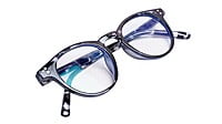 Soigné Unisex Medium Round Spectacle Frame.Black&Transparent Soigné Unisex Medium Round Spectacle Frame.Black&Transparent