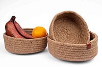 Rope Storage organizer, Natural Jute Handwoven, Jute Shelf Basket For Home & Kitchen (Small ,Medium ,Large) SET OF 3, Beige Rope Storage organizer, Natural Jute Handwoven, Jute Shelf Basket For Home & Kitchen (Small ,Medium ,Large) SET OF 3, Beige