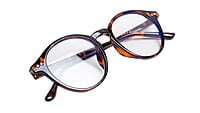 Soigné Unisex Medium Round Spectacle Frame.Leopard Print Frame Soigné Unisex Medium Round Spectacle Frame.Leopard Print Frame