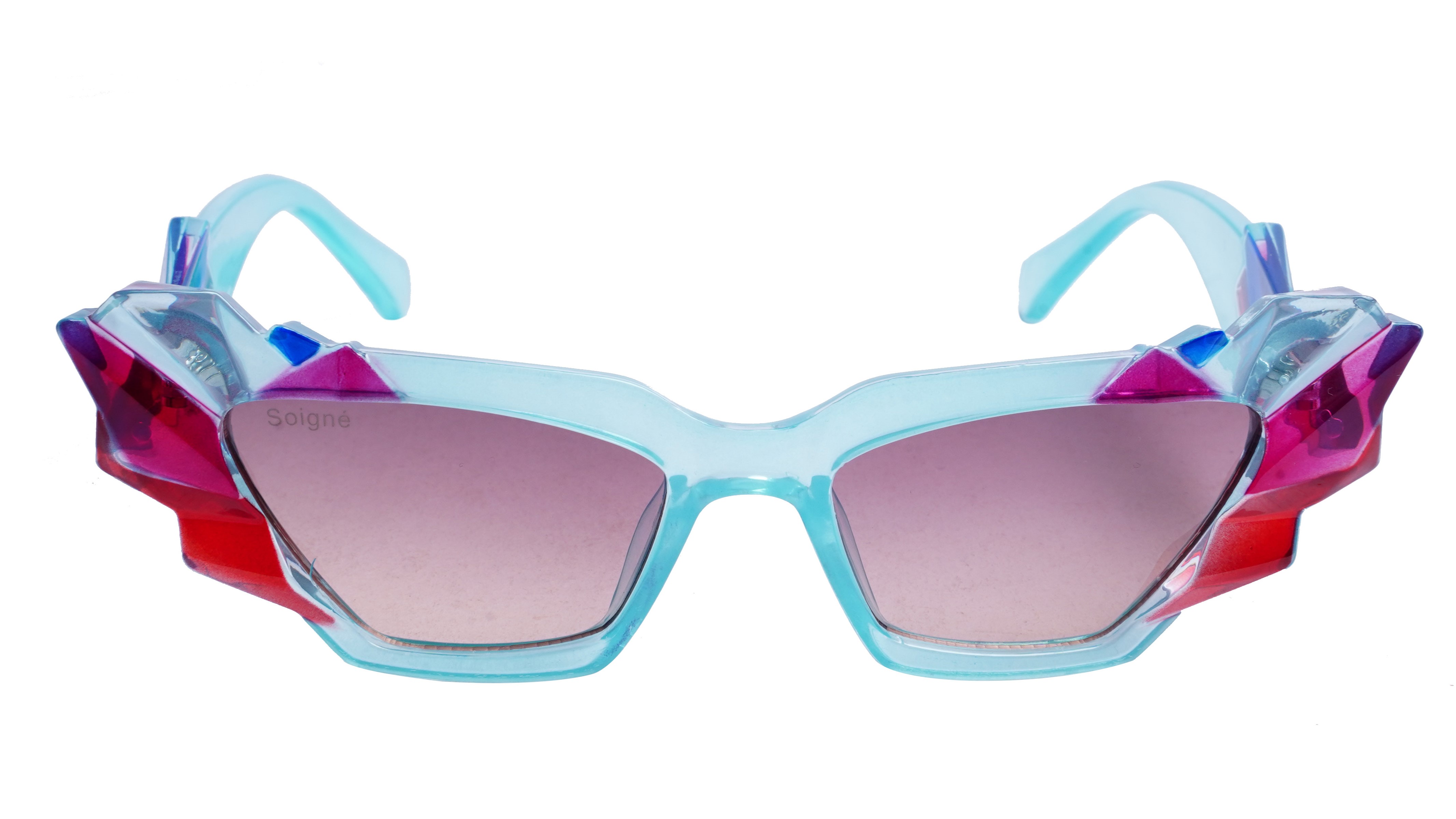 Soigné Kids Cateye Sunglasses.Light Blue&Multicolor.(9-15)Y-Girl