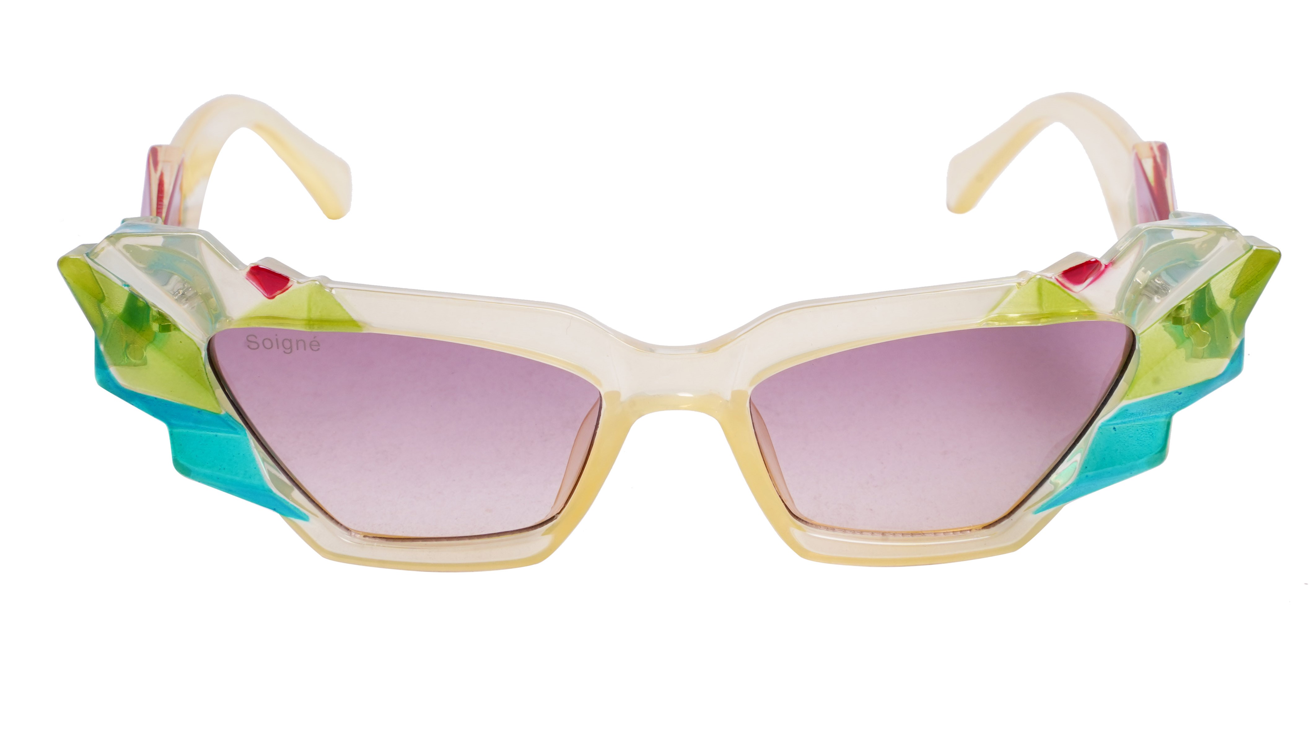 Soigné Kids Cateye Sunglasses.Yellow&Multicolor.(9-15)Y-Girl