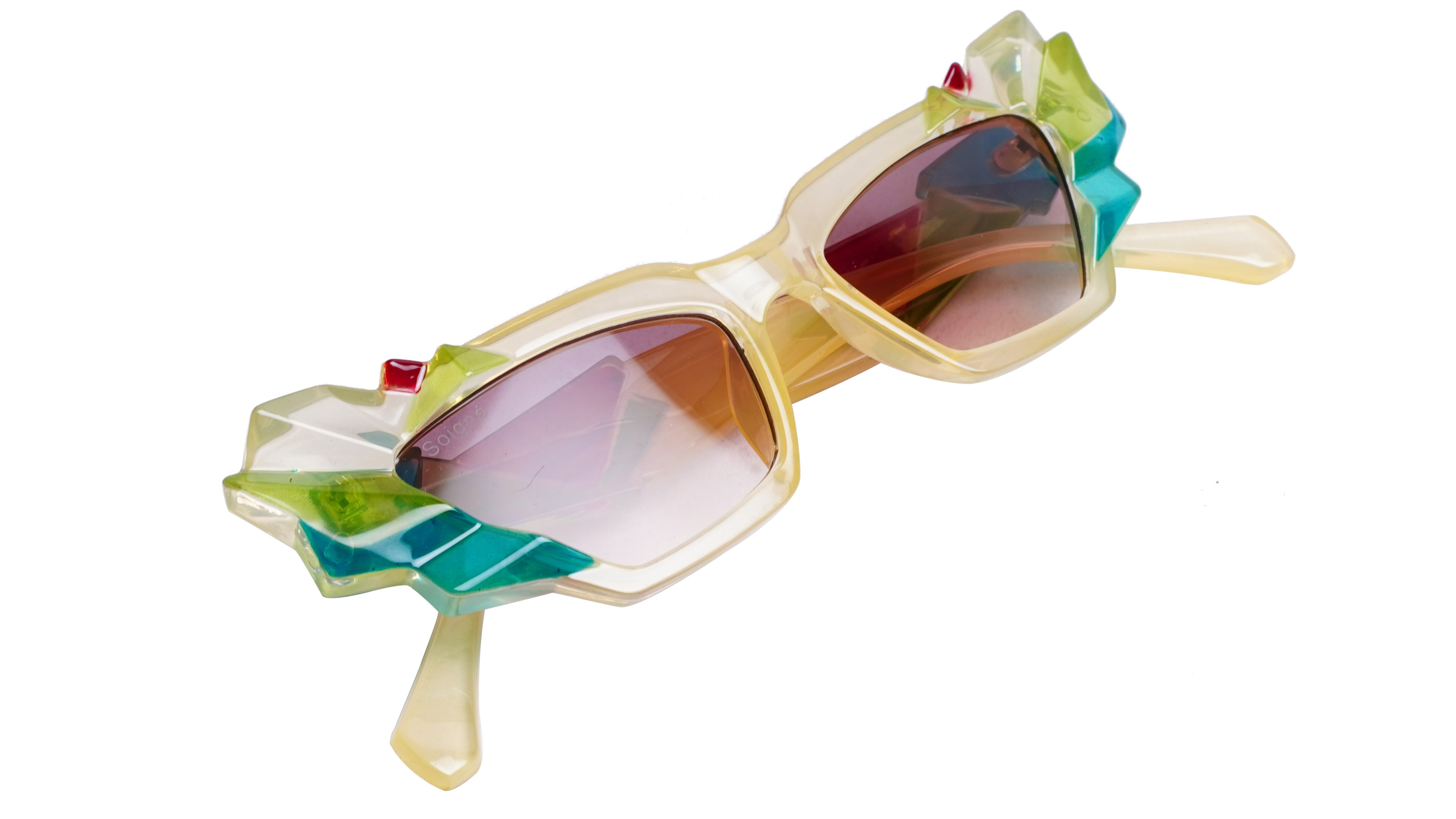 Soigné Kids Cateye Sunglasses.Yellow&Multicolor.(9-15)Y-Girl