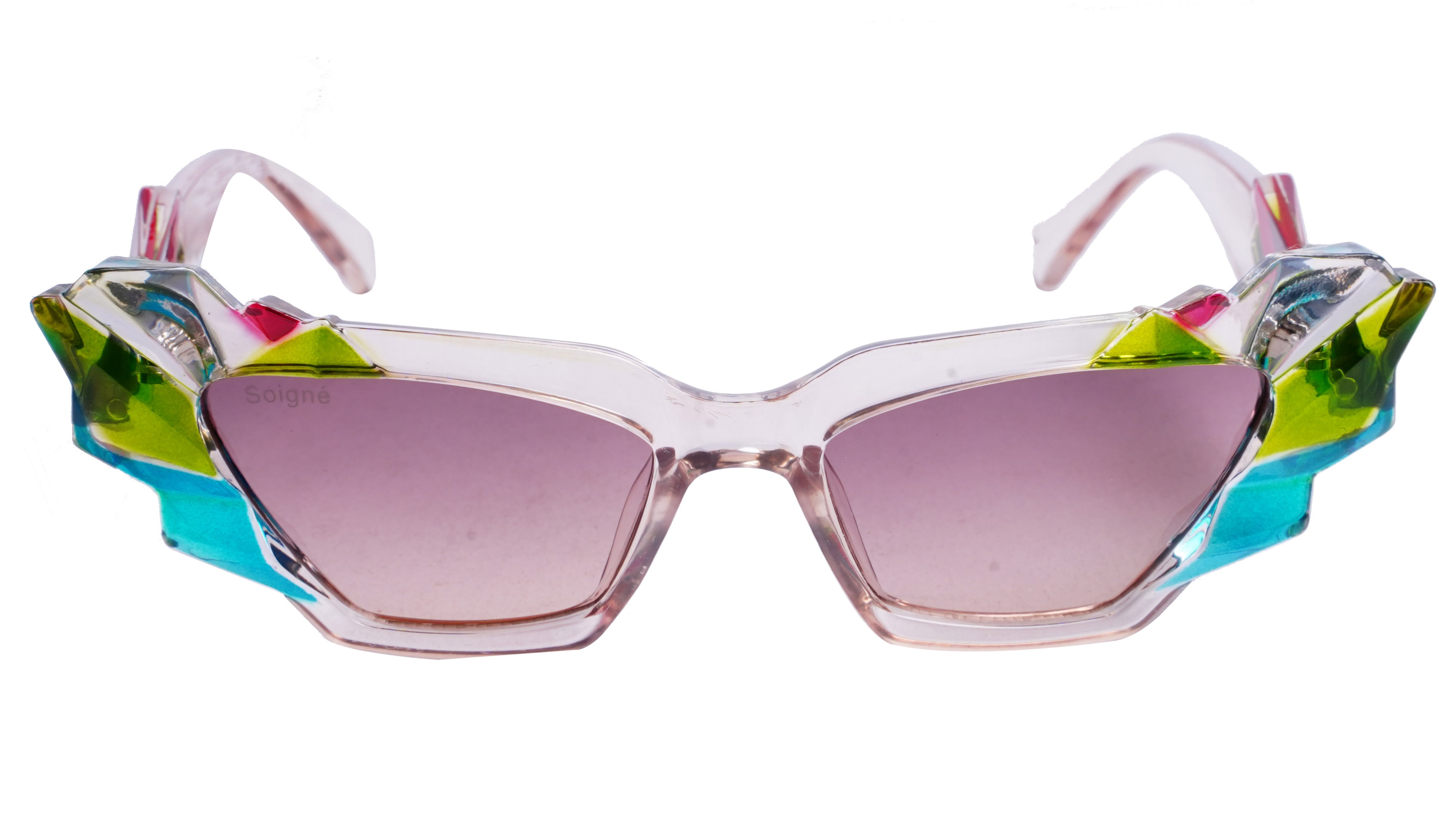 Soigné Kids Cateye Sunglasses.Light Brown&Multicolor.(9-15)Y-Girl