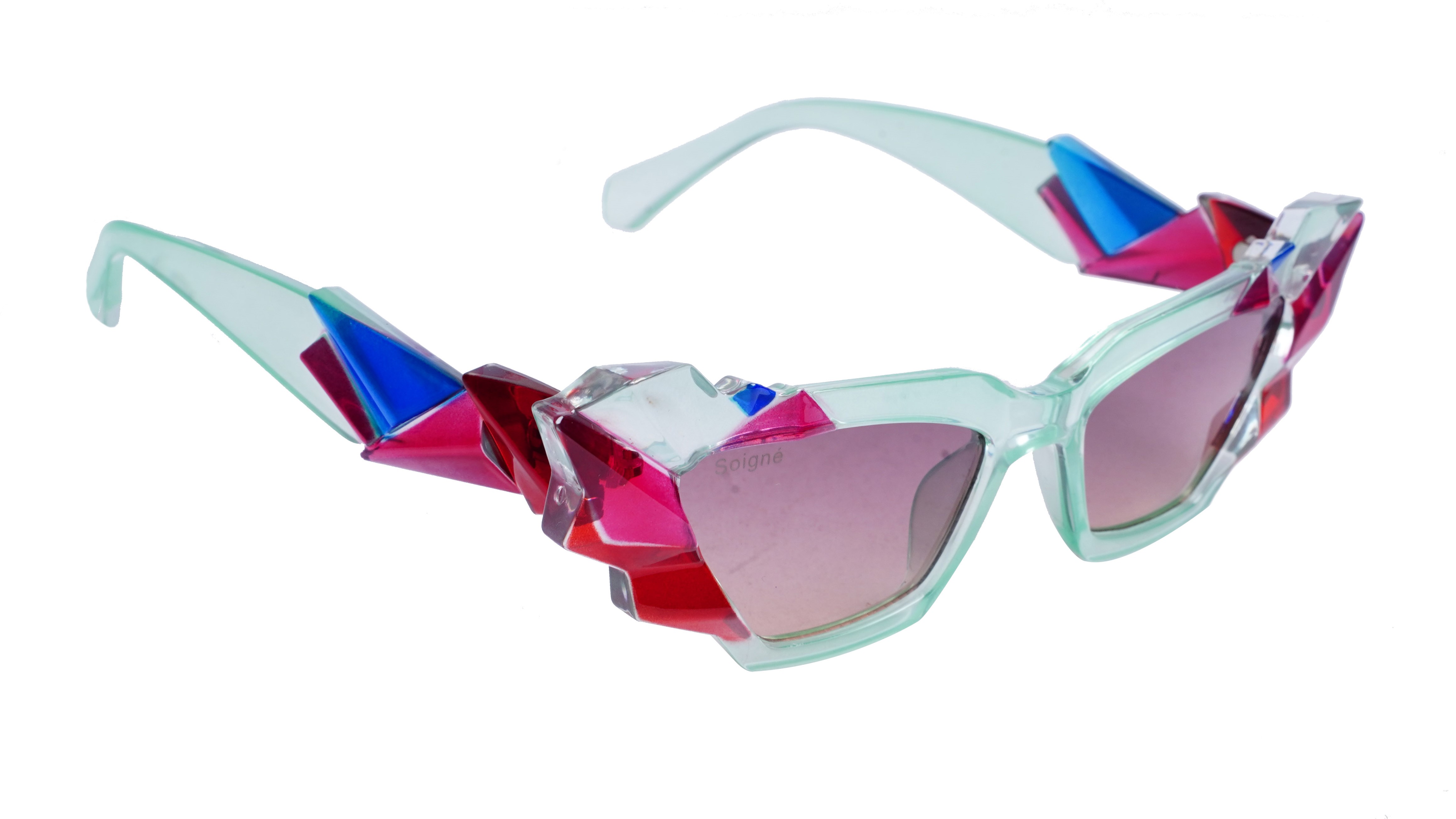 Soigné Kids Cateye Sunglasses.Light Green&Multicolor.(9-15)Y-Girl